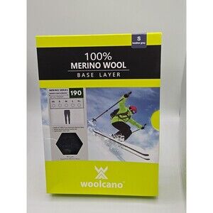 Woolcano 100% Merino wool base layer womans Bottoms heather grey size Small New